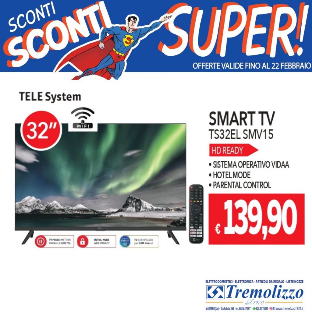 TELESYSTEM TS32EL SMV15 32'' SMART TV